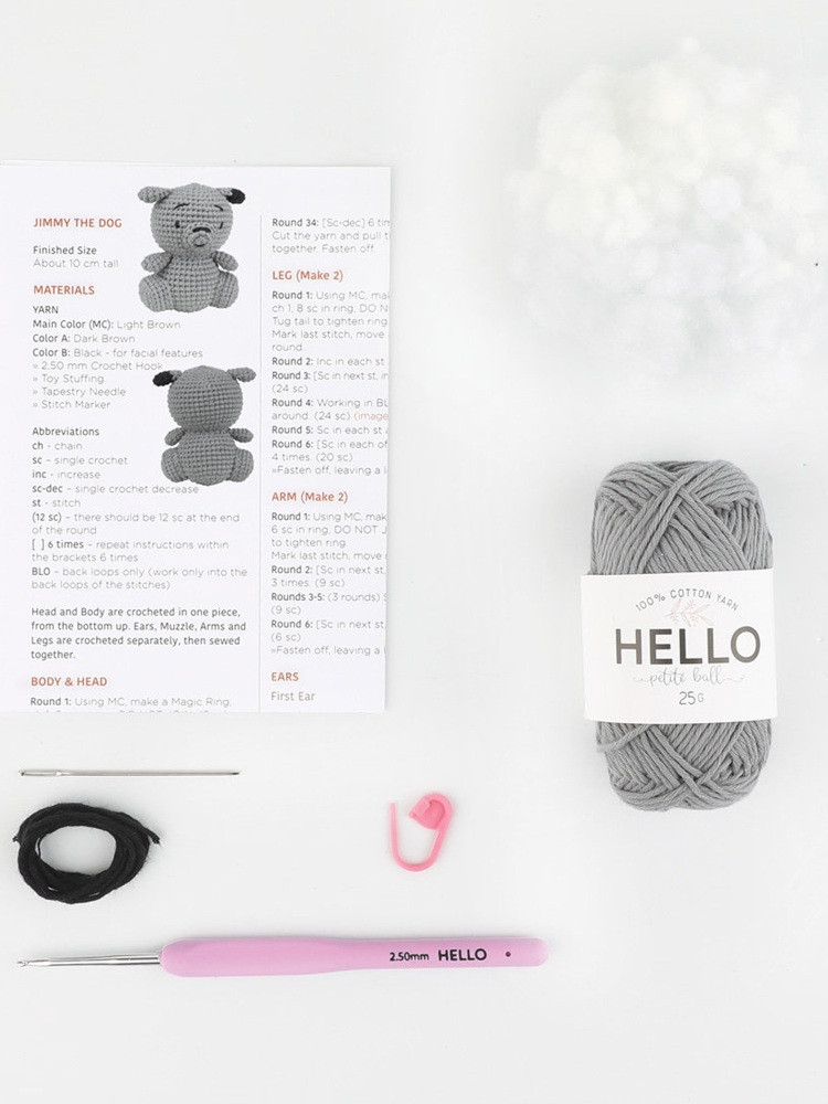 Amigurumi Kit MAK10 - Cookie The Sweet Dog